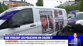 Des policiers en colère manifestent place de l'Etoile à Paris
