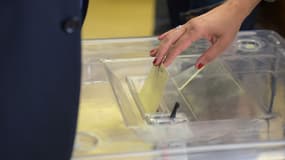 (Photo d'illustration dans un bureau de vote à Bordeaux le 7 mai 2017)