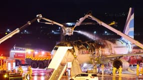L'Airbus A321 d’Air Busan après l'incendie