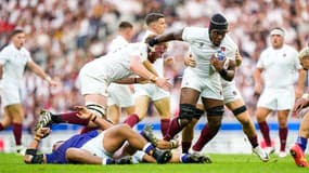 Le pack anglais a pesé en fin de match contre les Samoa, samedi 7 octobre 2023, à Lille