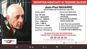 La disparition de Jean-Paul Navarre a été signalée mardi. 