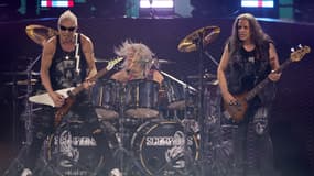 Le groupe Scorpions lors d'un concert à Las Vegas le 26 mars 2022.