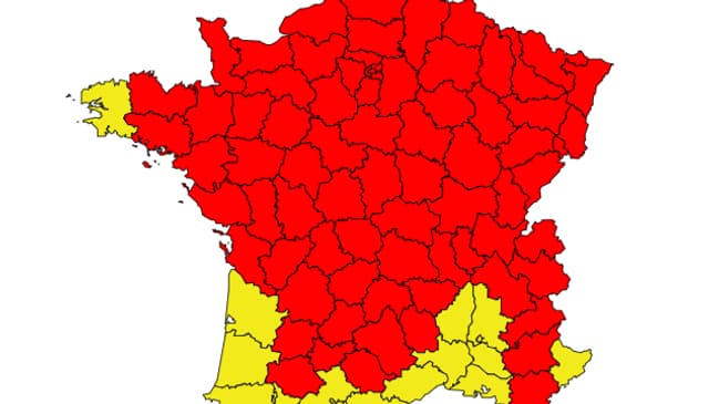 La carte du risque d'allergie aux pollens du 12 avril 2024