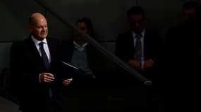 Le chancelier Olaf Scholz au Bundestag le 16 décembre 2024.