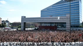 Les supporters du Milan AC protestent contre le club, le 24 mai 2025.
