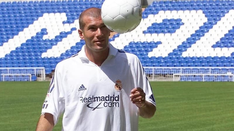 Zinedine Zidane lors de son arrivée au Real Madrid