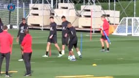 Kylian Mbappé à l'entraînement