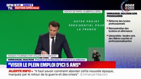 Emmanuel Macron: "La réforme que je souhaite mener, c'est d'augmenter progressivement l'âge légal à 65 ans, de prendre en compte les carrières longues, les questions d'invalidité et la réalité des métiers et des tâches pour avoir un système juste"