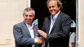 Michel Platini aux côtés d'Alain Giresse, ici en 2012.