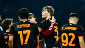 Le sourire de Dean Huijsen célébrant son but contre Frosinone, le 18 février 2024