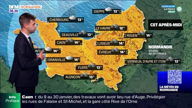 Météo Normandie: des nuages omniprésents pour ce jeudi, jusqu'à 14°C à Rouen et Caen