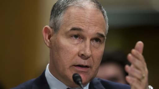 Scott Pruitt, lors de son audition devant le Sénat pour le poste de patron de l'EPA, le 18 janvier 2017 à Washington