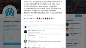 Le message de l'OM sur Twitter