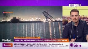 USA : un bateau rentre dans un pont qui s'effondre