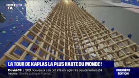 Des Français construisent la plus haute tour de kaplas du monde