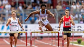 Chris Robinson sur le 400m haies du Golden Spike Ostrava, le 24 juin 2025.