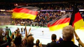 Quelques supporters allemands en Coupe Davis le 20 novembre 2024