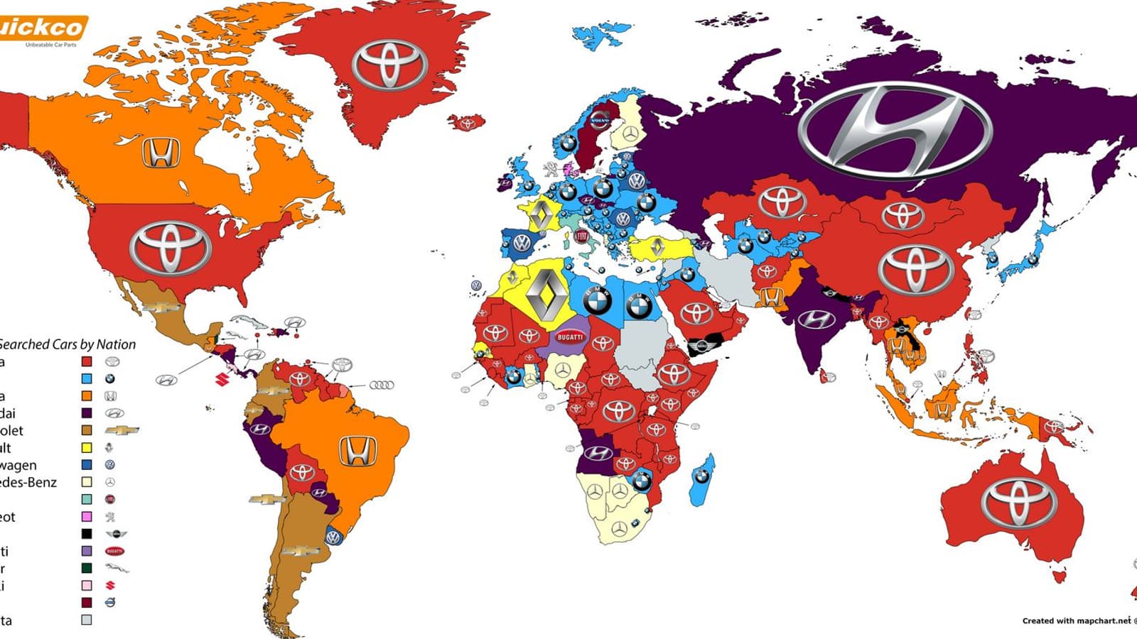 A chaque pays, sa marque la plus recherchée sur Google A chaque pays, sa marque la plus recherchée sur Google