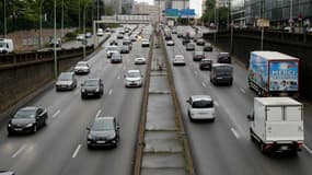 Le périphérique parisien ce lundi 11 mai, dans sa partie sud, près de la porte d'Orléans.