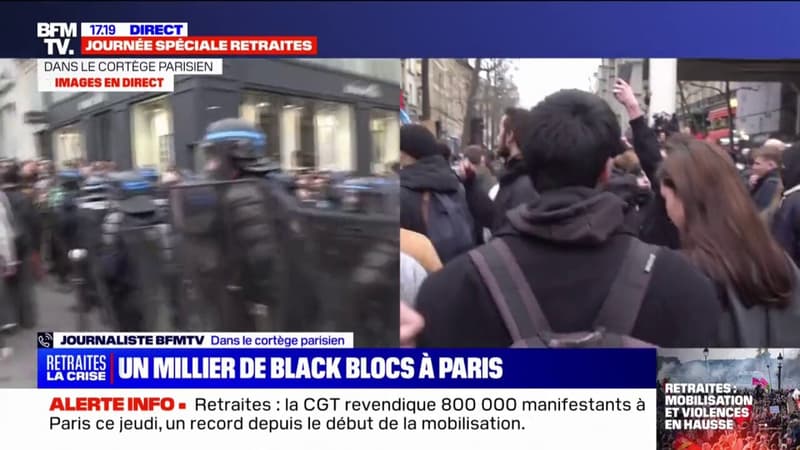 Paris: la préfecture de police évalue la présence d'éléments perturbateurs à un millier, 14 interpellations à cette heure