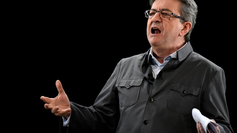 Jean-Luc Mélenchon à Lyon (et par hologramme à Aubervilliers), le dimanche 5 février 2017.