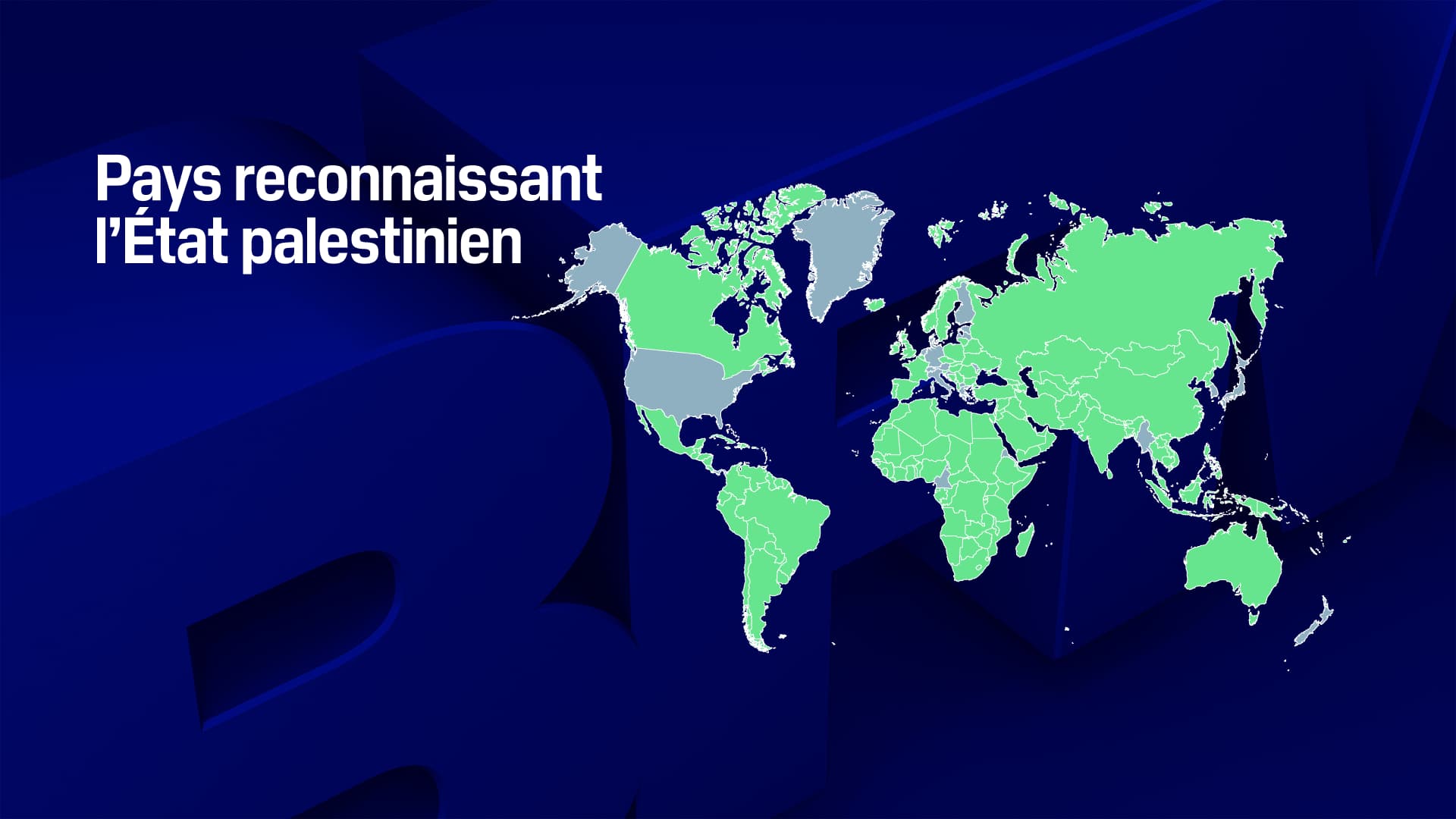 Au 22 septembre 2025, 152 pays membres de l'Onu reconnaissent officiellement l'Etat palestinien.