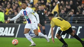 Kylian Mbappé face aux amateurs de Pays de Cassel lors des 16es de finale de la Coupe de France, le 23 janvier 2023.