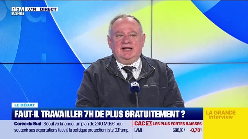 Nicolas Doze face à Jean-Marc Daniel : Faut-il travailler sept heures de plus gratuitement ? - 20/01