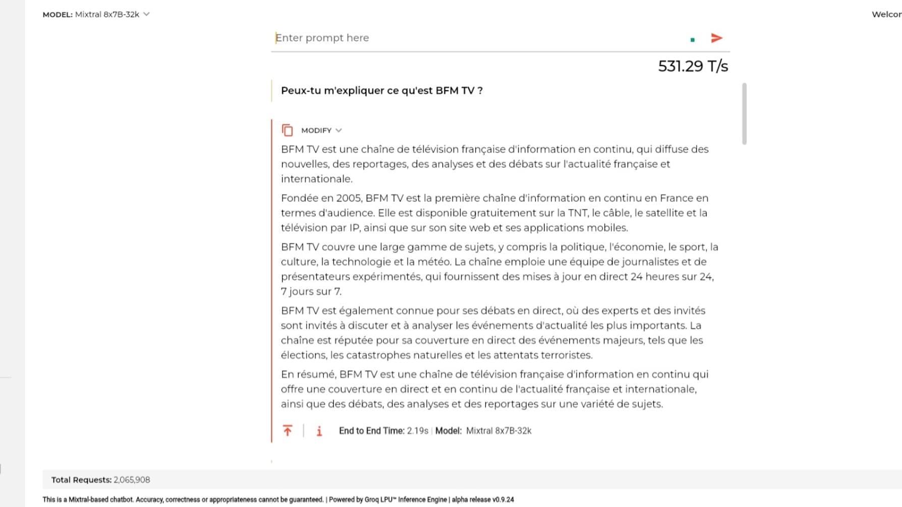 Grog génère une réponse en quelques secondes à peine