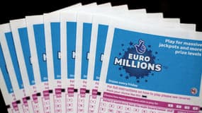 Des tickets pour l'Euromillions photographiés à Londres (Royaume-Uni) en 2008.