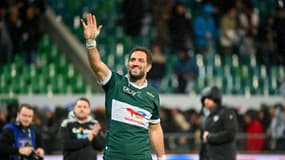 Samuel Whitelock tout sourire sous le maillot de la Section, le 9 mars 2024, après une victoire contre Bayonne.