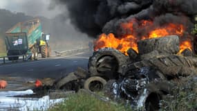 Des agriculteurs et salariés de l'agroalimentaire manifestent à Morlaix, lundi 14 octobre.