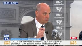Jean-Michel Blanquer sur RMC: "Il est normal d'évaluer un établissement scolaire mais le but n'est pas de faire des classements"