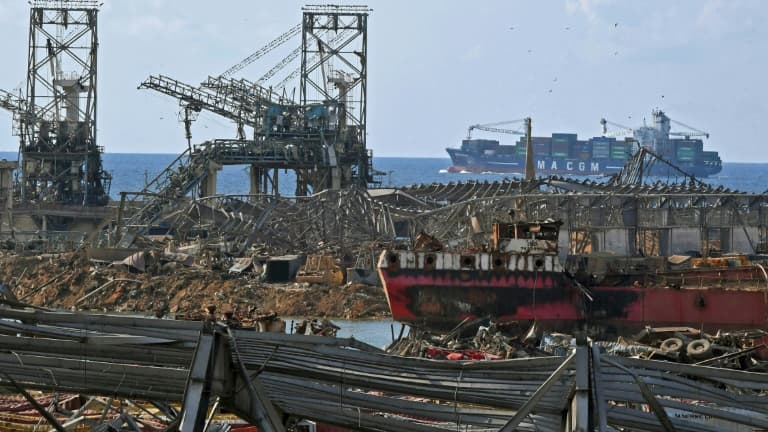 Le port de Beyrouth détruit, le 11 août 2020, six jours après la double explosion.