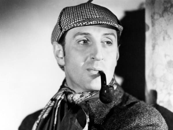 Basil Rathbone dans le rôle de Sherlock Holmes. Basil Rathbone dans le rôle de Sherlock Holmes.