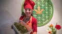La chef chilienne Natalia Revelant pose avec son ingrédient secret, le cannabis, le 24 mai 2017 à Santiago