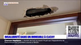 Trous au plafond, moisissure… Insalubrité dans un immeuble de Clichy
