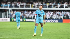 Neymar lors du match Santos-Botafogo (0-1, championnat brésilien), le 1er juin 2025