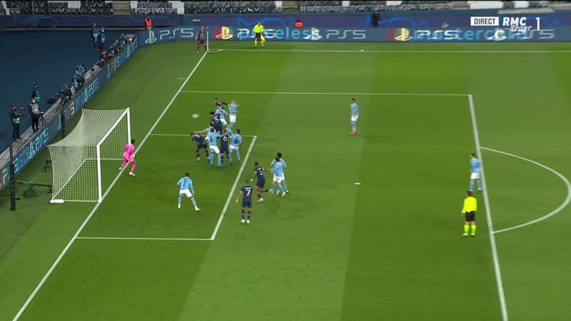 PSG-Manchester City: l'ouverture du score de Marquinhos de la tête sur corner
