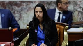 La vice-présidente Horizons de l'Assemblée nationale Naïma Moutchou dans l'hémicycle le 12 novembre 2024