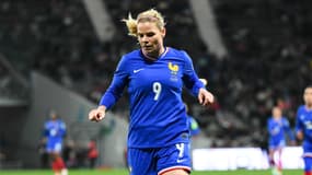 L'attaquante Eugénie Le Sommer lors d'un match de la France en Ligue des nations féminine, février 2025
