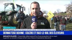 Dermatose bovine: "Il est impensable qu'on abatte 200 vaches alors qu'il n'y en a qu'une de malade", déclare Jérôme Fougassier, éleveur de bovin dans l'Aveyron