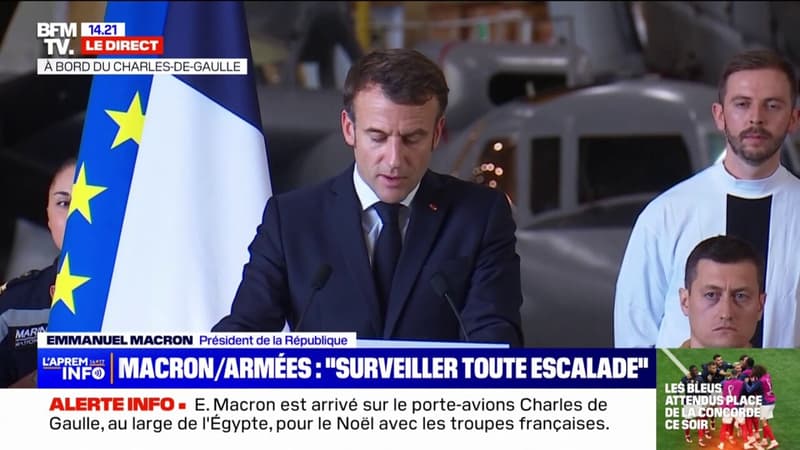 Emmanuel Macron aux militaires du Charles-de-Gaulle: 