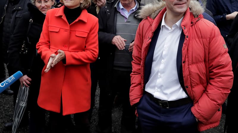 Laurent Wauquiez et Valérie Pécresse lors d'un déplacement commun, le 31 janvier 2018.