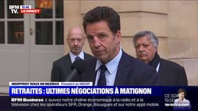 Retraites: "Pour atteindre l'équité, il faut passer par l'équilibre" (Geoffroy Roux de Bezieux, Président du Medef)