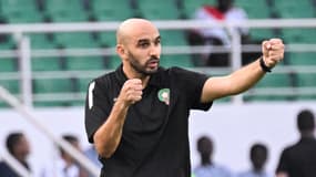 Le sélectionneur marocain Walid Regragui face à la Tanzanie