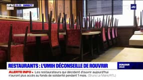 Hauts-de-France: l'UMIH déconseille aux restaurateurs de rouvrir illégalement ce lundi