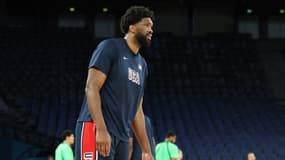 Joel Embiid lors du quart de finale des JO de Paris contre le Brésil (le 07/08/2024)