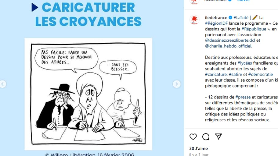 Caricature sur les croyances de Willem, 2006.
