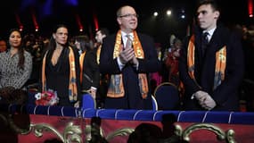 De droite à gauche: Louis Ducruet, le prince Albert II, Stéphanie de Monaco et Marie Chevallier (compagne de Louis Ducruet)